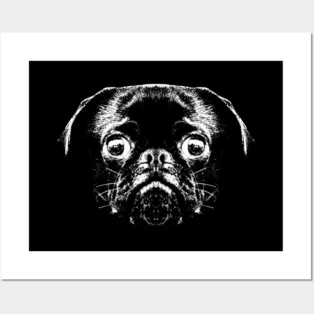 Pug / Face / Head Wall Art by R LANG GRAPHICS